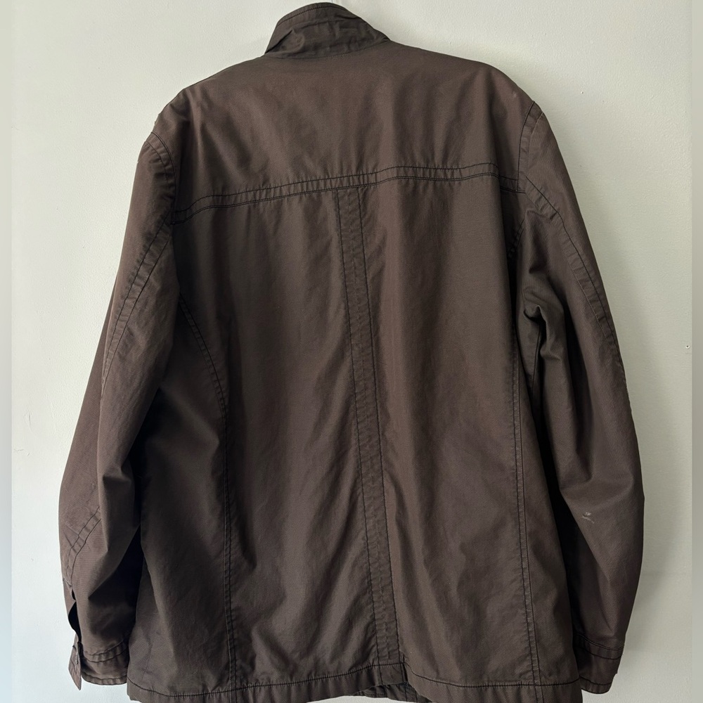 Vintage Streetwear Men Chocolate Brown Preppy Flannel Bomber Barn Jacket Large - Picture 4 of 11